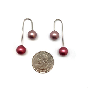 Pink Sphere Earrings-Earrings-Reinhard Gremli-Pistachios