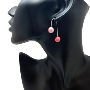 Pink Sphere Earrings-Earrings-Reinhard Gremli-Pistachios