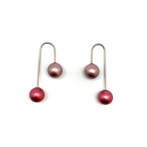 Pink Sphere Earrings-Earrings-Reinhard Gremli-Pistachios