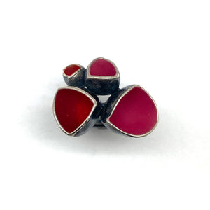 Pink and Oxidized Silver Ring-Rings-Sabine Müller-Pistachios