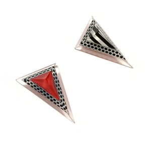 Pop Art Triangle Stud Post Earrings-Earrings-Jennifer Merchant-Pistachios