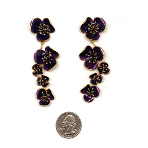 Purple Five Flower Post Earrings-Earrings-Georgia Charal-Pistachios