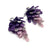 Purple Gradient And Silver Leaf Dangle Earrings-Earrings-Eve Balashova-Pistachios