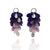 Purple Gradient And Silver Leaf Dangle Earrings-Earrings-Eve Balashova-Pistachios