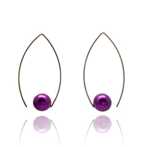 Purple Inverted Sphere Earrings-Earrings-Ursula Muller-Pistachios