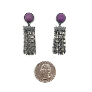 Purple Phosphosiderite Fringe Earrings-Earrings-Heather Guidero-Pistachios