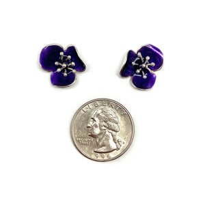 Purple Poppy Studs-Earrings-Georgia Charal-Pistachios