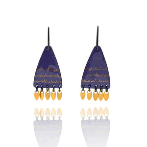 Purple and Gold Enamel Earrings-Earrings-Jenne Rayburn-Pistachios