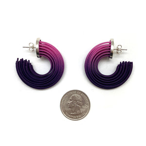 Purple and Pink Small Gradient Hoop Earrings-Earrings-Eve Balashova-Pistachios