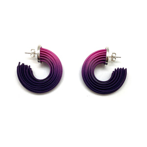 Purple and Pink Small Gradient Hoop Earrings-Earrings-Eve Balashova-Pistachios