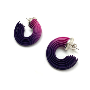 Purple and Pink Small Gradient Hoop Earrings-Earrings-Eve Balashova-Pistachios