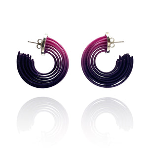 Purple and Pink Small Gradient Hoop Earrings-Earrings-Eve Balashova-Pistachios