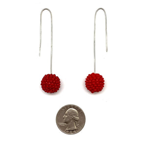 Red Bead Earrings-Earrings-Monica Nesseler-Pistachios