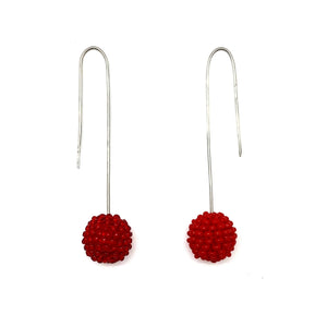 Red Bead Earrings-Earrings-Monica Nesseler-Pistachios