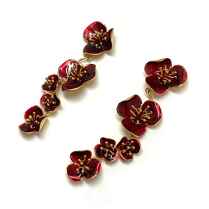 Red Five Flower Earrings-Earrings-Georgia Charal-Pistachios