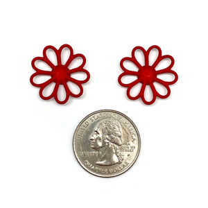 Red Flower Stud Earrings-Earrings-Eve Balashova-Pistachios