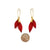 Red Nylon Double Bulb Threader Earrings-Earrings-Dorine Decayeux-Pistachios