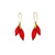 Red Nylon Double Bulb Threader Earrings-Earrings-Dorine Decayeux-Pistachios