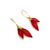 Red Nylon Double Bulb Threader Earrings-Earrings-Dorine Decayeux-Pistachios