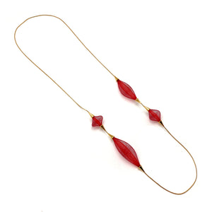 Red Nylon Multi-Bulb Necklace-Necklaces-Dorine Decayeux-Pistachios