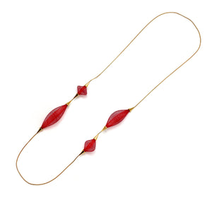 Red Nylon Multi-Bulb Necklace-Necklaces-Dorine Decayeux-Pistachios