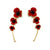 Red Triple Poppy Post Earrings-Earrings-Georgia Charal-Pistachios