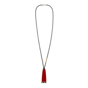 Red and Gold Enamel Pendant Necklace-Necklaces-Jenne Rayburn-Pistachios