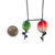 Red and Green Double Flower Necklace-Necklaces-Naoko Yoshizawa-Pistachios