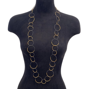 Repeating Circles Gold Necklace-Necklaces-Yoko Takirai-Pistachios