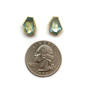 Rose Cut Aquamarine Stud Earrings-Earrings-Petra Class-Pistachios