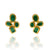 Rose Cut Emerald Stud Earrings-Earrings-Petra Class-Pistachios