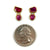 Rose Cut Ruby Drop Stud Earrings-Earrings-Petra Class-Pistachios