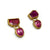 Rose Cut Ruby Drop Stud Earrings-Earrings-Petra Class-Pistachios