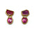 Rose Cut Ruby Drop Stud Earrings-Earrings-Petra Class-Pistachios