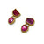 Rose Cut Ruby Drop Stud Earrings-Earrings-Petra Class-Pistachios