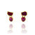 Rose Cut Ruby Drop Stud Earrings-Earrings-Petra Class-Pistachios