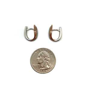 Rose Gold and Sterling Silver Huggie Earrings-Earrings-Olaf Sagner-Pistachios