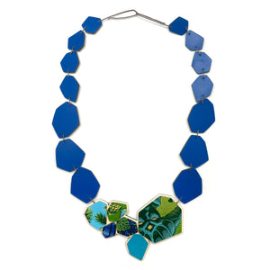 Royal Blue Geometric Necklace-Necklaces-Stephanie Smith-Pistachios