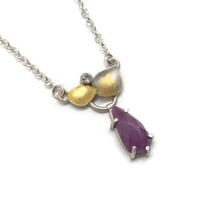 Ruby Pendant Necklace-Necklaces-Judith Neugebauer-Pistachios