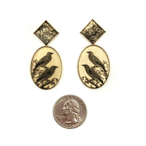 Rutilated Quartz Songbird Earrings-Earrings-Anna Bankuti-Pistachios