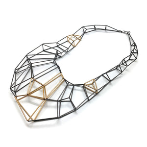 Sculptural Geometric Necklace-Necklaces-Emilie Pritchard-Pistachios