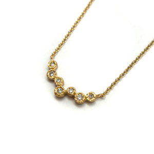 Seven Diamond Gold Necklace-Necklaces-Yasuko Azuma-Pistachios