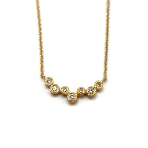 Seven Diamond Gold Necklace-Necklaces-Yasuko Azuma-Pistachios