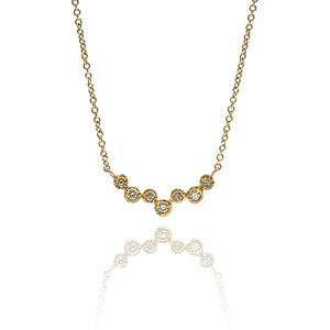 Seven Diamond Gold Necklace-Necklaces-Yasuko Azuma-Pistachios