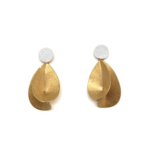 Silver & Gold Twist Earrings-Earrings-Anna Krol-Pistachios