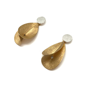 Silver & Gold Twist Earrings-Earrings-Anna Krol-Pistachios