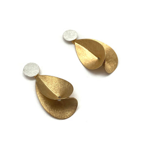 Silver & Gold Twist Earrings-Earrings-Anna Krol-Pistachios