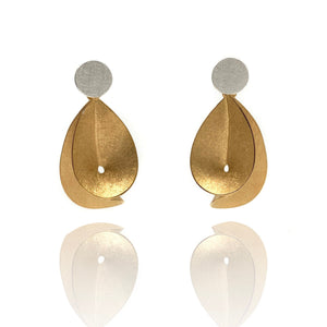 Silver & Gold Twist Earrings-Earrings-Anna Krol-Pistachios