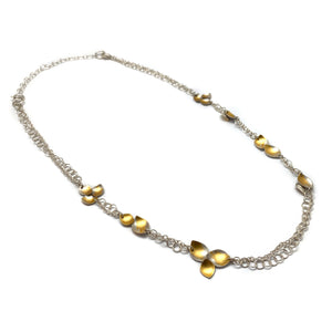 Silver and Gold Petal Necklace-Necklaces-Judith Neugebauer-Pistachios