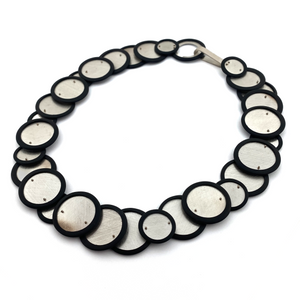 Silver and Rubber Bubble Necklace-Necklaces-Malgosia Kalinska-Pistachios